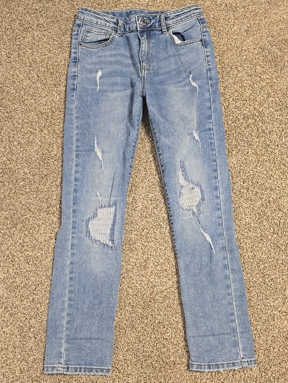 Light Blue Distressed Girl's Jeans